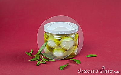 Labneh balls Jar | Traditional Lebanese Dairy Stock Photo