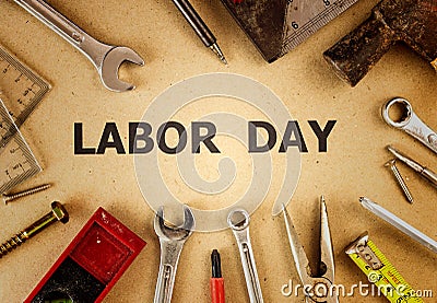 Labor background - text on brown background Stock Photo