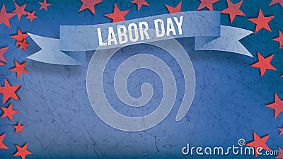 Labor day on banner, Fourth of July, background, red stars, copy Stock Photo