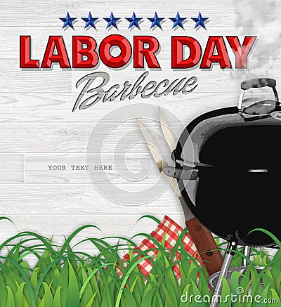 Labor Day BBQ Barbecue Invitation Stock Photo