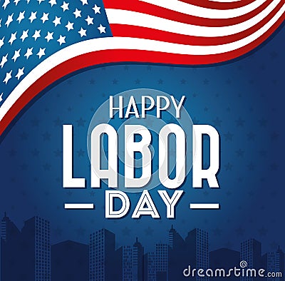 Labor day card design, vector illustration. Vector Illustration