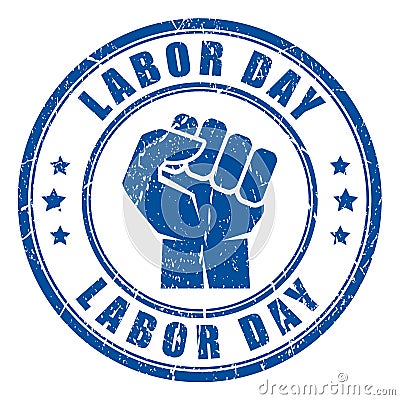 Labor day fist vector stamp Vector Illustration
