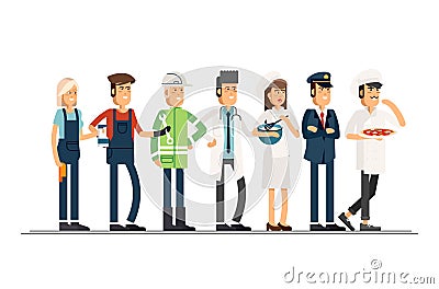 Labor Day. A group of people Vector Illustration