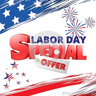 Labor Day Special Offer Banner Stock Photo