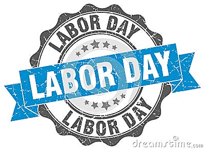 labor day seal. stamp Vector Illustration