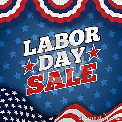 Labor day sale promotion advertising banner design Vector Illustration