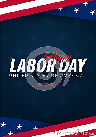 Labor Day sale promotion, advertising, poster, banner, template with American flag. American labor day wallpaper. Voucher discount Vector Illustration