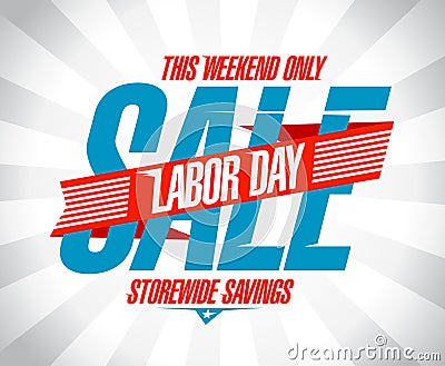 Labor day sale retro design. Vector Illustration