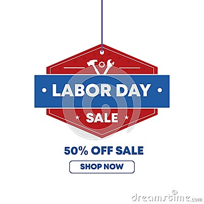 Labor Day Super Sale banner design, vector illustration, elegant design style Vector Illustration