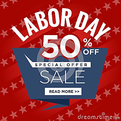 Labor Day Super Sale Sign Vector Illustration