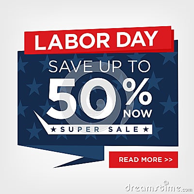 Labor Day Super Sale Sign Vector Illustration