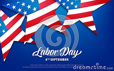 Labor Day. USA Labor Day background. Banner with stars of USA flag and typography Vector Illustration