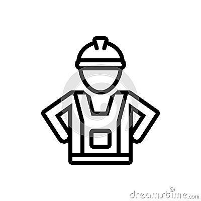 Black line icon for Labor, toil and roustabout Vector Illustration