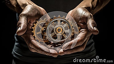 labor and its impact on society. Using symbols and metaphors, such as gears, tools, and hands, AI-Generated Stock Photo