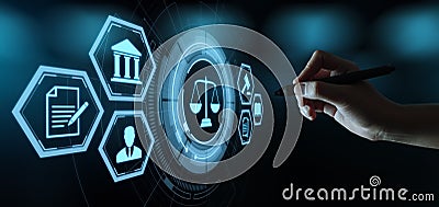 Labor Law Lawyer Legal Business Internet Technology Concept Stock Photo