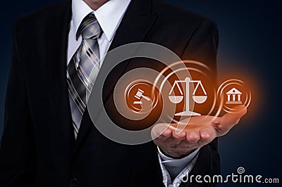 Labor Law Lawyer Legal Business Internet Technology Concept. Stock Photo