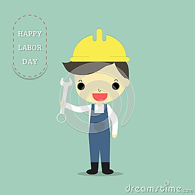 Labor man on labor day Vector Illustration