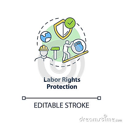 Labor rights protection concept icon Vector Illustration