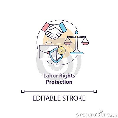 Labor rights protection concept icon Vector Illustration