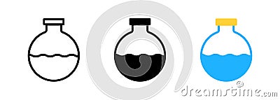 Laboratory beaker icon. hemical experiment in flask. hemistry and biology symbol. Flask vector illustration. Science Vector Illustration