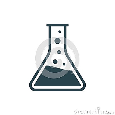 Laboratory beaker icon test tube. Chemistry experimental logo lab bubble vector icon Vector Illustration