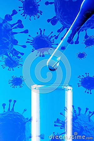 Laboratory with a biological test tube,virus Stock Photo