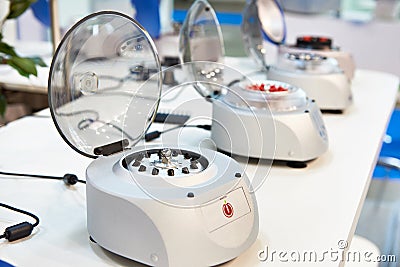 Laboratory centrifuge for hematocrit Stock Photo