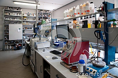 Laboratory for chemical analysis Stock Photo