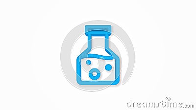 laboratory chemical beaker realistic icon. 3d line vector illustration. Top view Vector Illustration