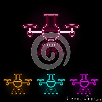 laboratory drone color neon set. Simple thin line, outline vector of drones icons for ui and ux, website or mobile application Stock Photo
