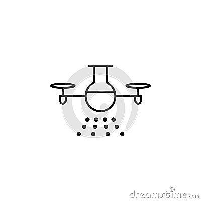 laboratory drone icon. Element of drones for mobile concept and web apps illustration. Thin line icon for website design and devel Cartoon Illustration
