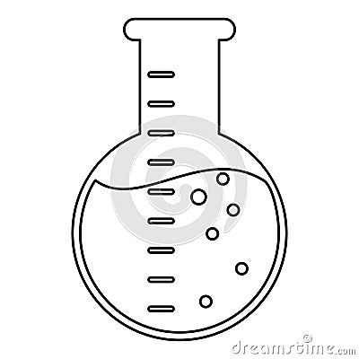 Laboratory flask glass liquid thin line Vector Illustration