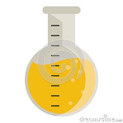 Laboratory flask glass liquid Vector Illustration