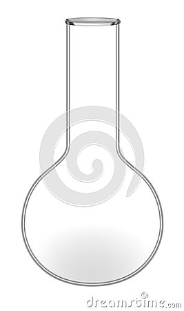 Round bottom flask isolated on white background Vector Illustration