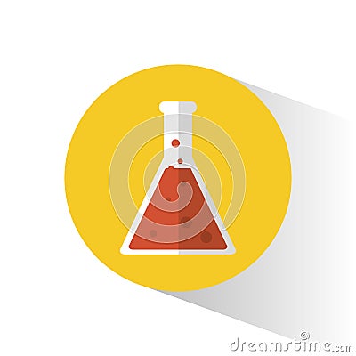 Laboratory flask science school Vector Illustration