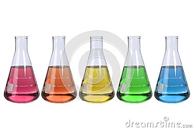 Laboratory Flasks Stock Photo