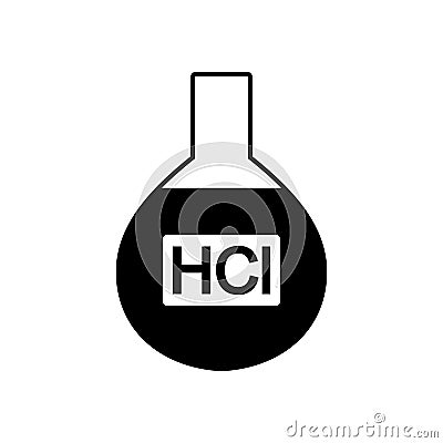 Laboratory glass with hydrochloric acid Cartoon Illustration