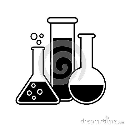 Laboratory glass vector icon. glassware equipment Experiment flasks and test tube. Trendy modern research symbol. Simple Vector Illustration