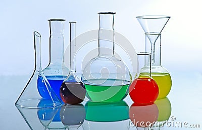 Laboratory glassware Stock Photo