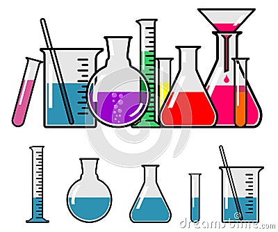 Laboratory glassware Vector Illustration