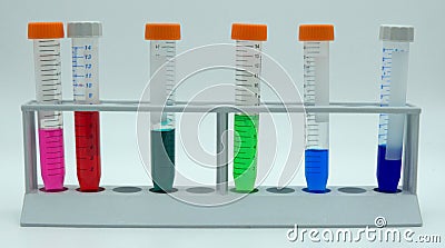 Laboratory labware for science experiments, white background Stock Photo