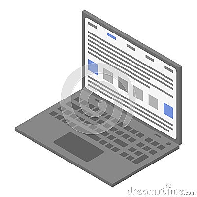 Laboratory laptop icon, isometric style Vector Illustration