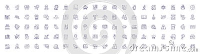 Laboratory line icons signs set. Design collection of Lab, Research, Test, Experiment, Experimentation, Analysis Vector Illustration