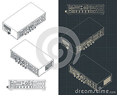 Laboratory power supply drawings Vector Illustration