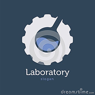 Laboratory Science Logo Design Vector Illustration