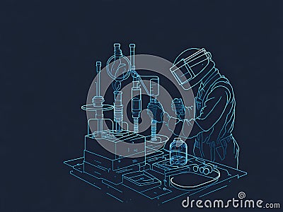 Laboratory technician assembling a complex apparatus for a cutting-edge experiment. AI Generated Stock Photo
