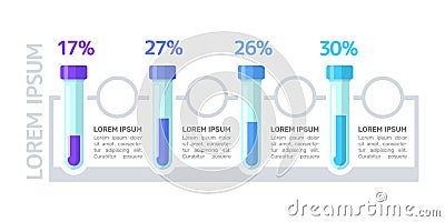 Laboratory test blue gradient infographic chart design template. Abstract vector infochart with blank copy spaces. Instructional Vector Illustration