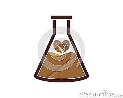 Laboratory test tube with coffee inside Vector Illustration