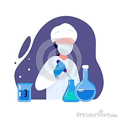 Laboratory Worker Profession Concept Vector Illustration