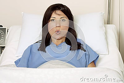 Labour - breathing exercises Stock Photo